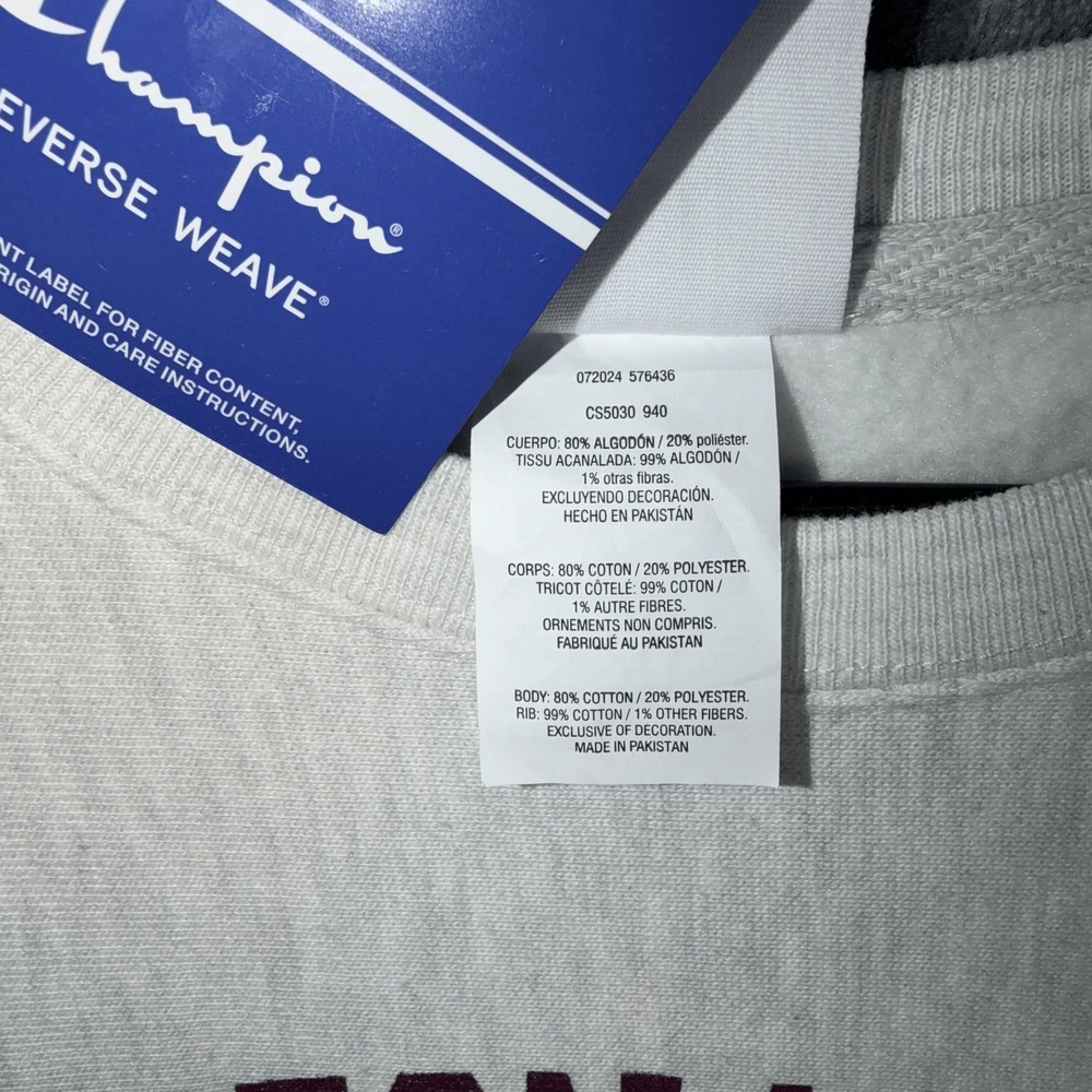Champion Reverse Weave Arizona St Sun Devils Sweatshirt Youth XL 14-16 Gray NWT - Picture 5 of 5